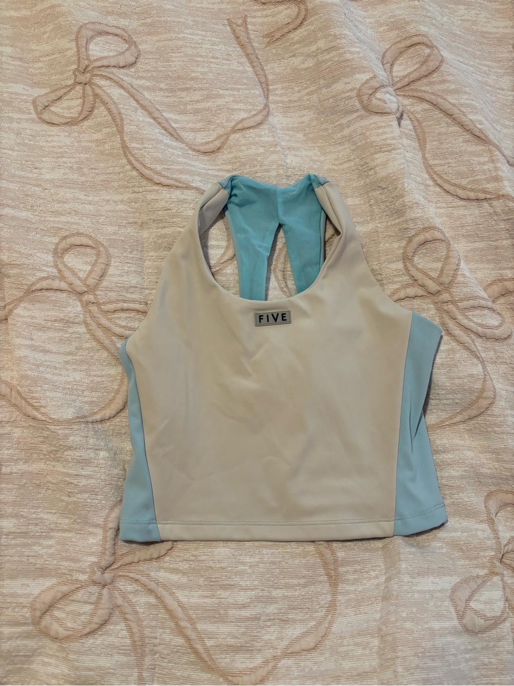 Contrast Racerback Crop Top Tank Top Five The Label